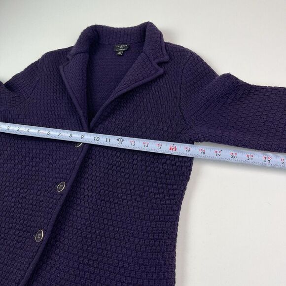 Talbots Purple Merino Wool Knit Blazer Sweater Jacket MP Petite Preppy Academia - Picture 8 of 11